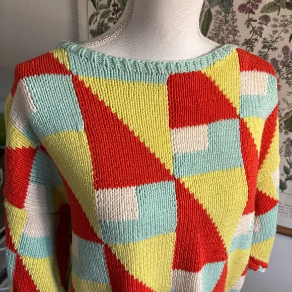 Colorful Geometric Pattern Sweater - Picture 2 of 6